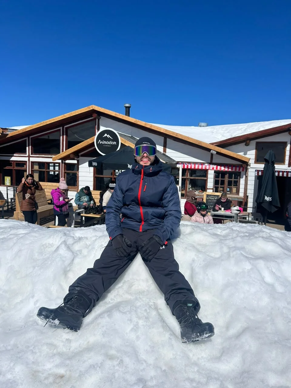 Autor do método durante sua viagem na neve
